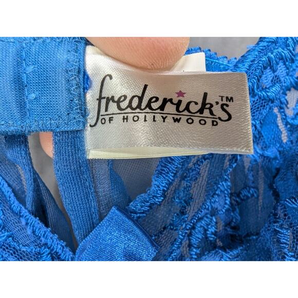 Vintage Fredericks of Hollywood Blue Lace Nighty Teddy Medium - Picture 4 of 8